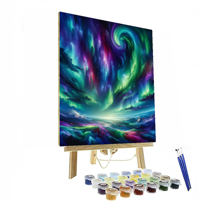 Whirling Northern Lights DIY Paint By Numbers