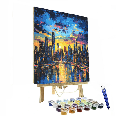 Contemporary Street Artist Inspired Melodic City Lights  Paint By Numbers Art