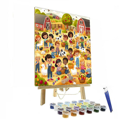 Funky Farm Fun Paint By Numbers Art