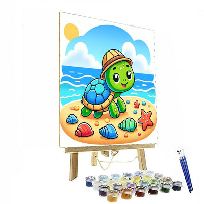 Whimsical Turtle Adventurer DIY Paint By Numbers