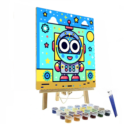 Cheerful Robot Paint By Numbers