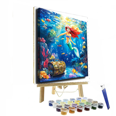 Ariel's Hidden Treasure - Disney Inspired Paint By Numbers Art