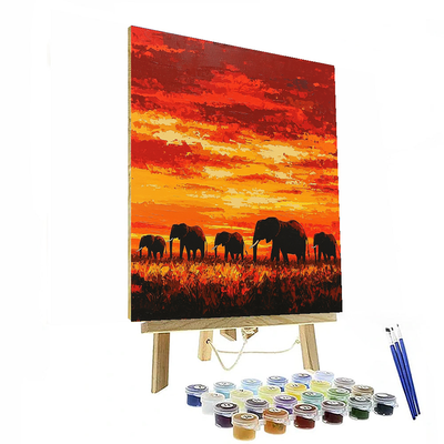 Georgia O'Keeffe Inspired Majestic Safari Silhouette  Paint By Numbers Art