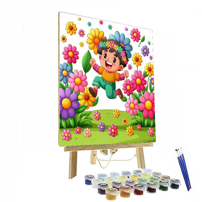 Bouncy Flower Child DIY Paint By Numbers