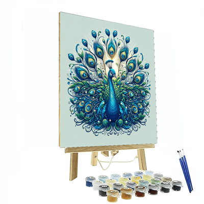 Opulent Peacock Splendor Number Painting