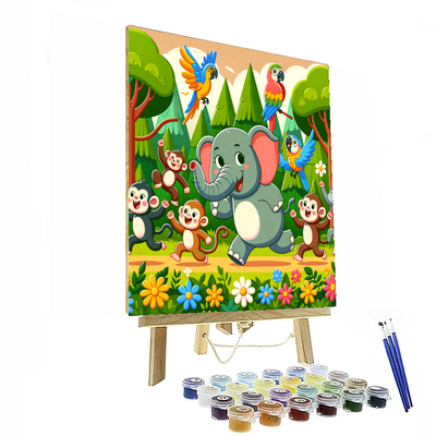 Jolly Jungle Parade Painting By Numbers Kit