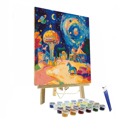 Marc Chagall Inspired Whimsical Galactic Carnival  Paint By Number