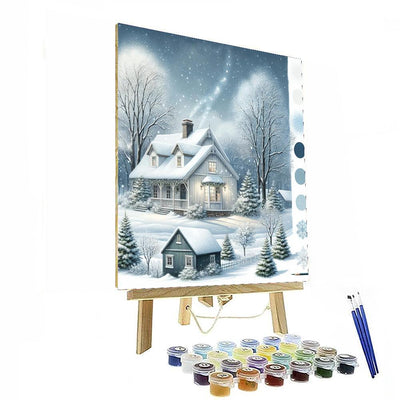 Winter Cottage Harmony Painting Number Kit