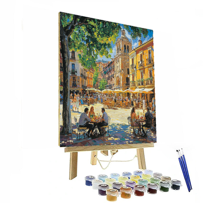 Pamplona's Plaza Del Castillo Numbered Painting Kits