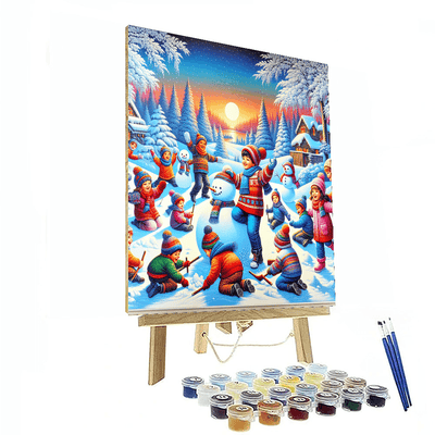 Festive Winter Landscape Painting By Numbers Kit