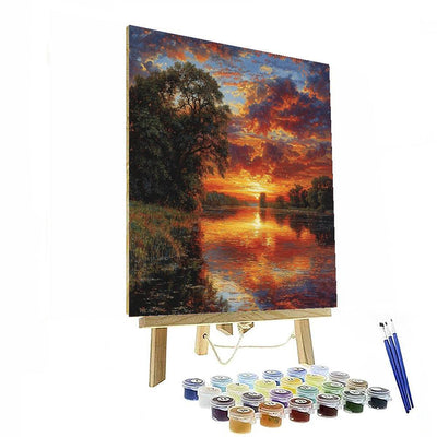 J.M.W. Turner Inspired Calming Sunset  Number Painting