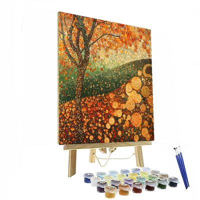 Gustav Klimt Inspired The Dance Of Autumn Leaves  Paint By Numbers Kits