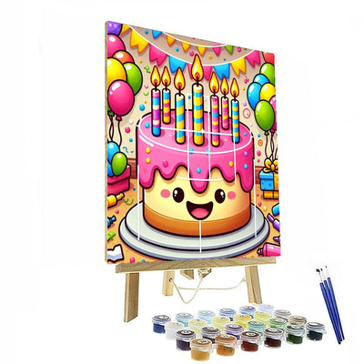 Bouncy Birthday Cake Number Painting