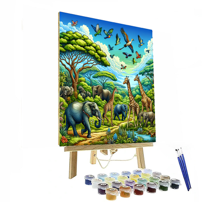 Captivating Wildlife Sanctuary Number Painting