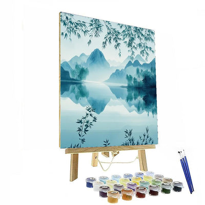 Zhao Mengfu Inspired Harmonious Reflections  Painting By Numbers Kit