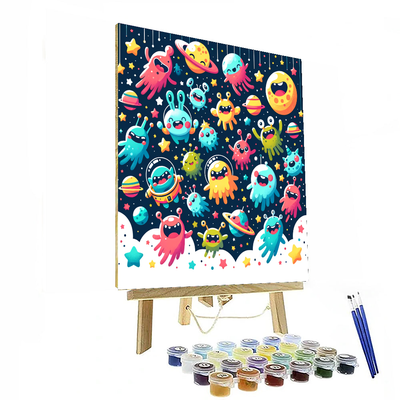 Whimsical Space Creatures Painting Number Kit