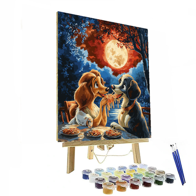 Lady And The Tramp’s Romantic Evening - Disney Inspired Paint By Number