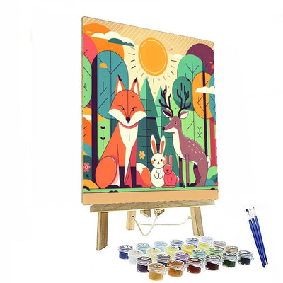 Cheerful Forest Critters Paint By Numbers