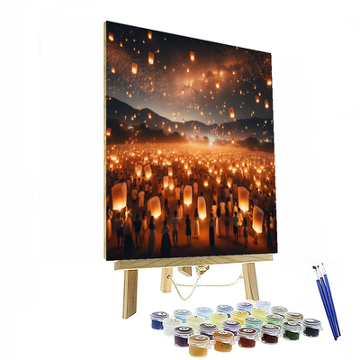 Yi Peng Lantern Festival - Chiang Mai, Thailand Painting Number Kit