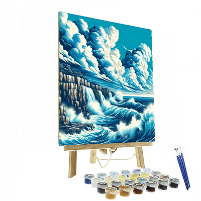 Waves Crashing On Shore Painting By Numbers Kit