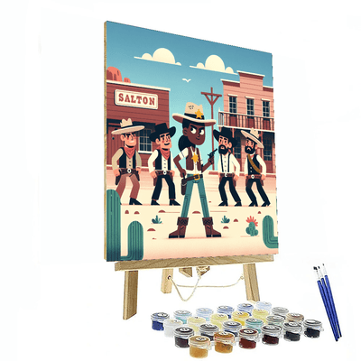 Wild West Sheriff Showdown Painting Number Kit