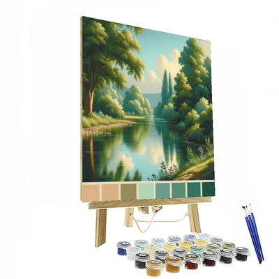 Peaceful Riverbank Retreat Paint By Numbers