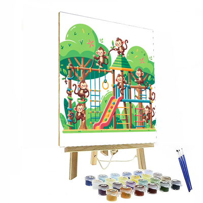 Funky Monkey Playground Number Painting