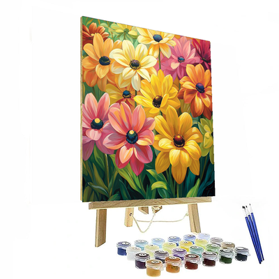 Georgia O'Keeffe Inspired Sunlit Flower Harmony  Paint By Numbers Art