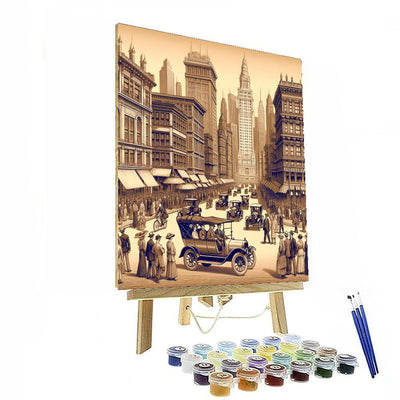 Vintage Cityscape Delight Paint By Number