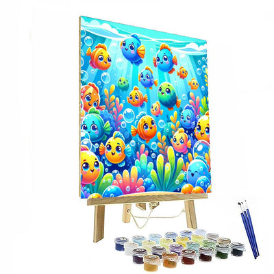 Bubbly Fish Friends Paint By Numbers Art