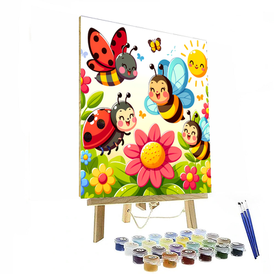 Cheerful Garden Bugs Numbered Painting Kits