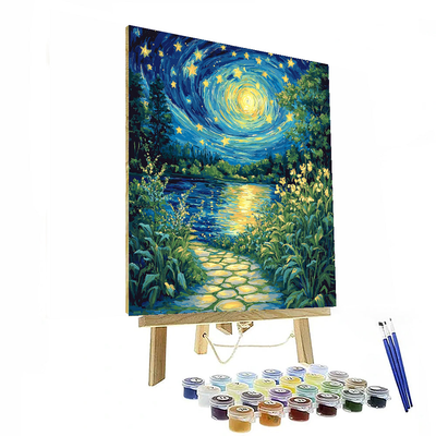 Vincent Van Gogh Inspired Starry Night Over The Garden  Paint By Numbers Art