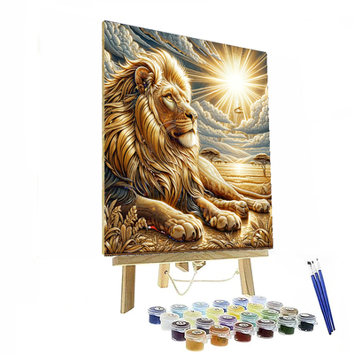 Lion's Majestic Roar DIY Paint By Numbers