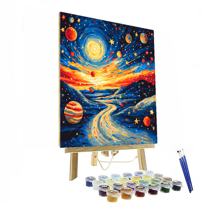 Edvard Munch Inspired Munch's Cosmic Harmony  Paint By Numbers Art