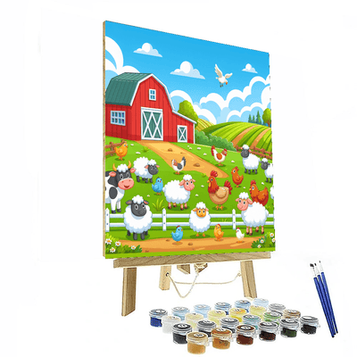 Playful Farm Adventure Painting By Numbers Kit