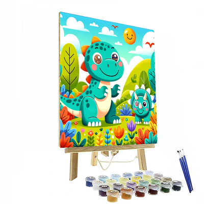 Dinosaur Island Adventure Painting By Numbers Kit