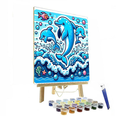 Giggling Dolphins Paint By Numbers Art