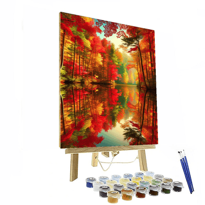 Serene Autumn Reflections Number Painting