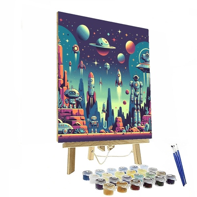 Space Robot Adventures Painting Number Kit