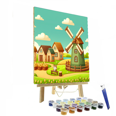 Whimsical Windmill Village Paint By Numbers Kits