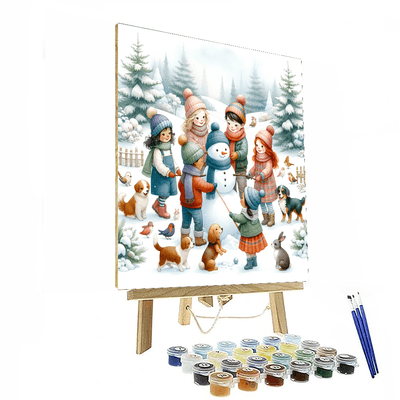 Joyful Snowy Day Paint By Numbers Kits