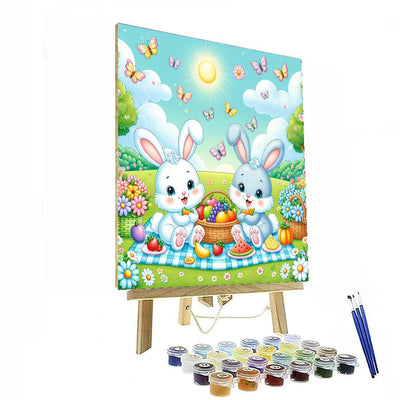 Bouncing Bunny Picnic Paint By Numbers