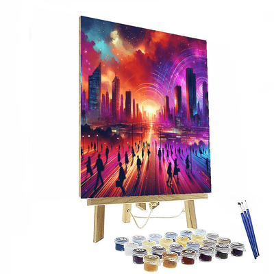 Mystic Sunset Over Cityscape Painting By Numbers Kit