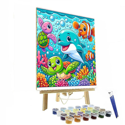 Cheerful Ocean Friends Numbered Painting Kits