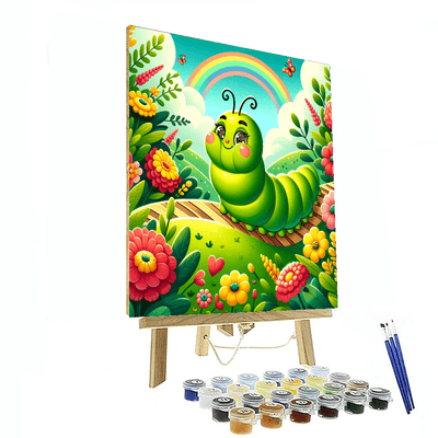 Cute Caterpillar Adventures Paint By Numbers Art