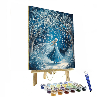 Elsa's Snowflake Magic - Disney Inspired Paint By Numbers Art