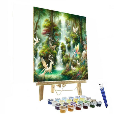 Enchanted Waterfall Fantasy Number Painting