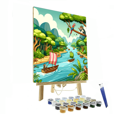 Jungle River Expedition Paint By Numbers Art