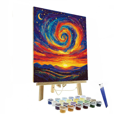 Vincent Van Gogh Inspired Sunset In Starry Sky  Paint By Numbers