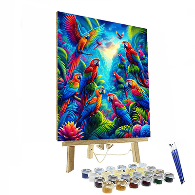 Colorful Parrot Paradise DIY Paint By Numbers